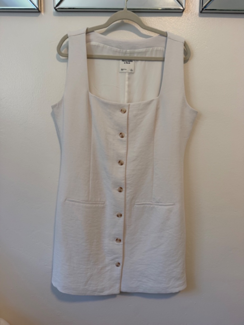 The A&F Mara Squareneck Vest Mini Dress - White